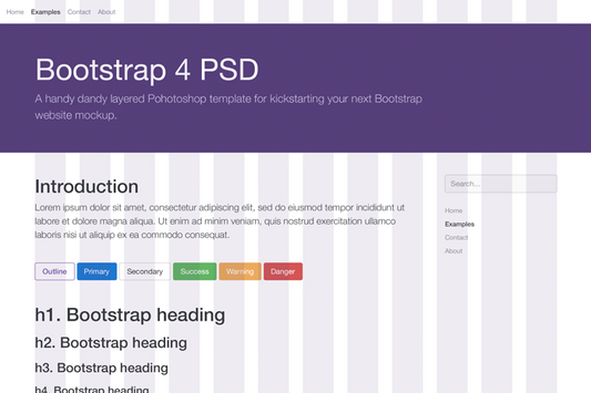 Bootstrap 4 PSD Template