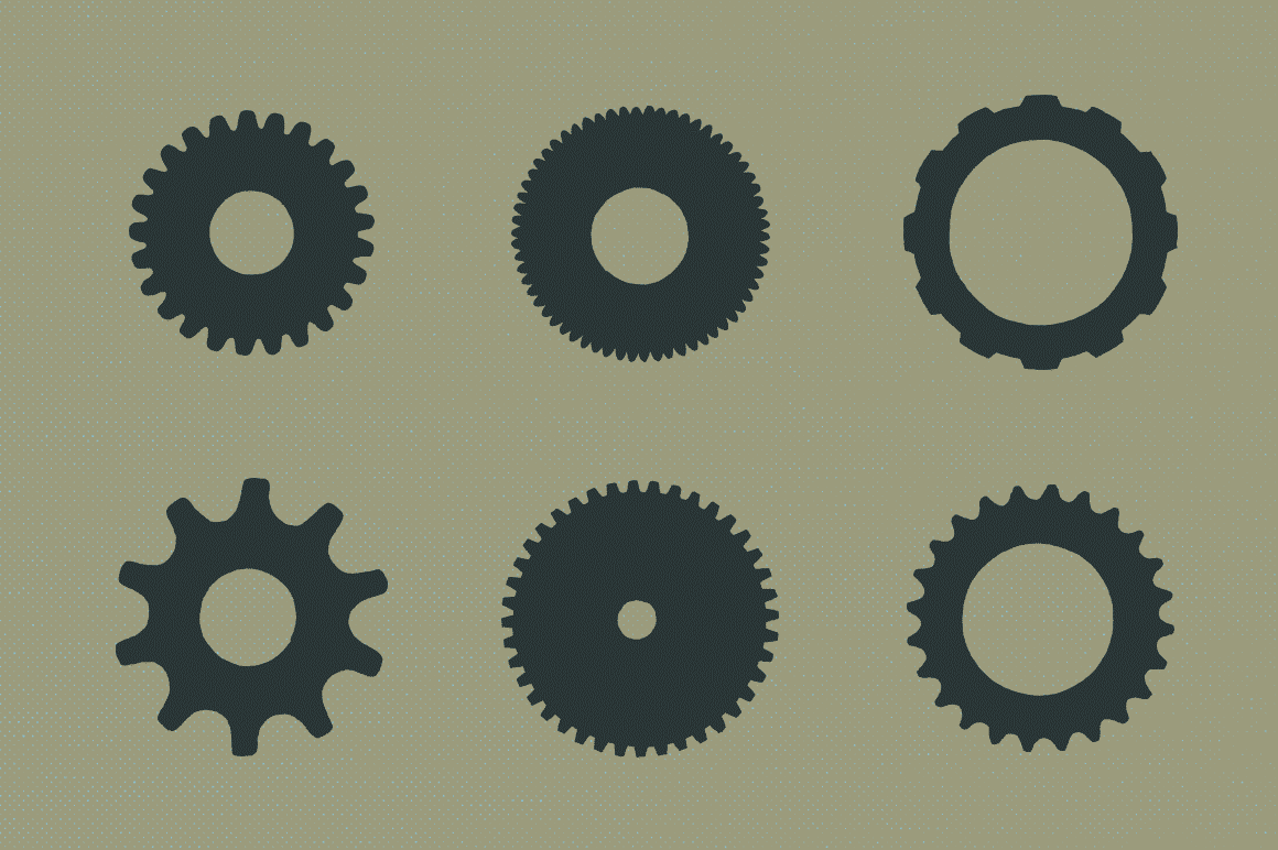 Gear Badge Shapes Illustrations