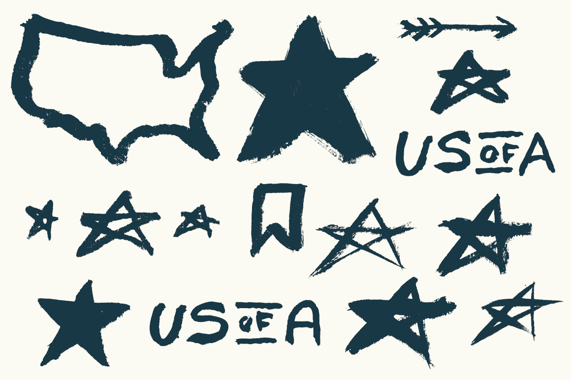 Hand painted USA vector elements