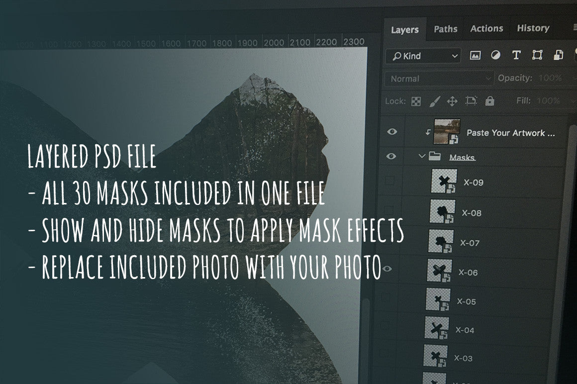 Layered photoshop PSD masks