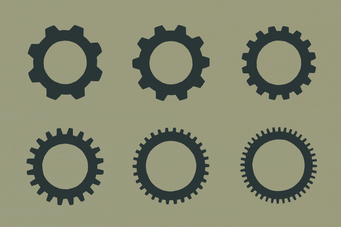 Gear Badge Shapes Illustrations