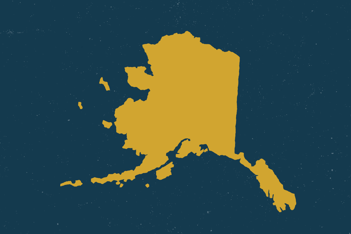 Alaska State Map by Hand