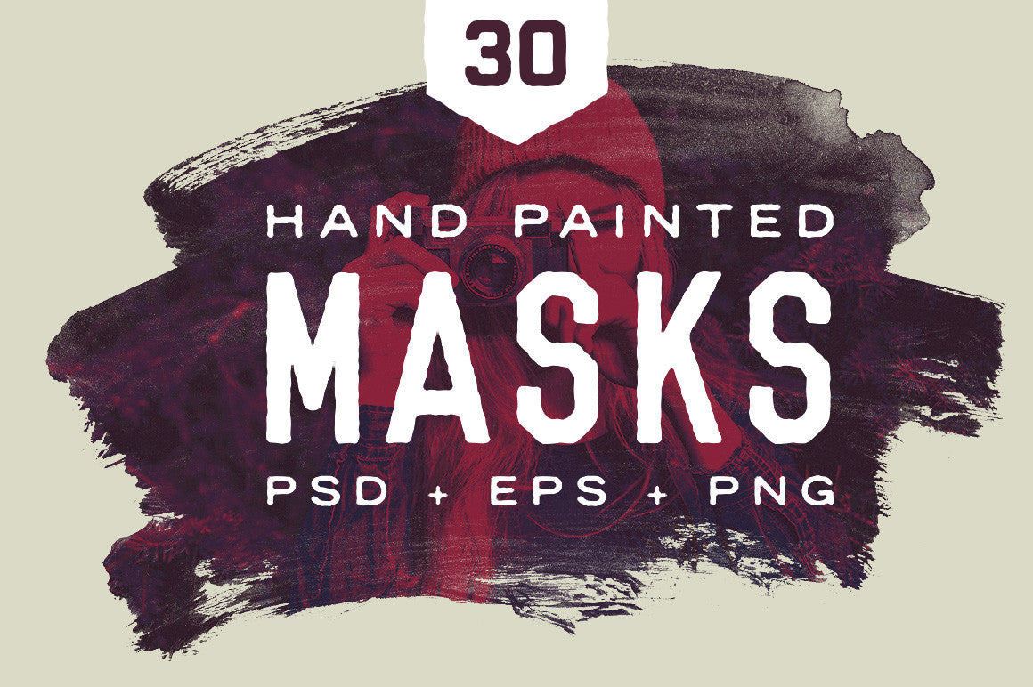 Hand brushed masks PSD