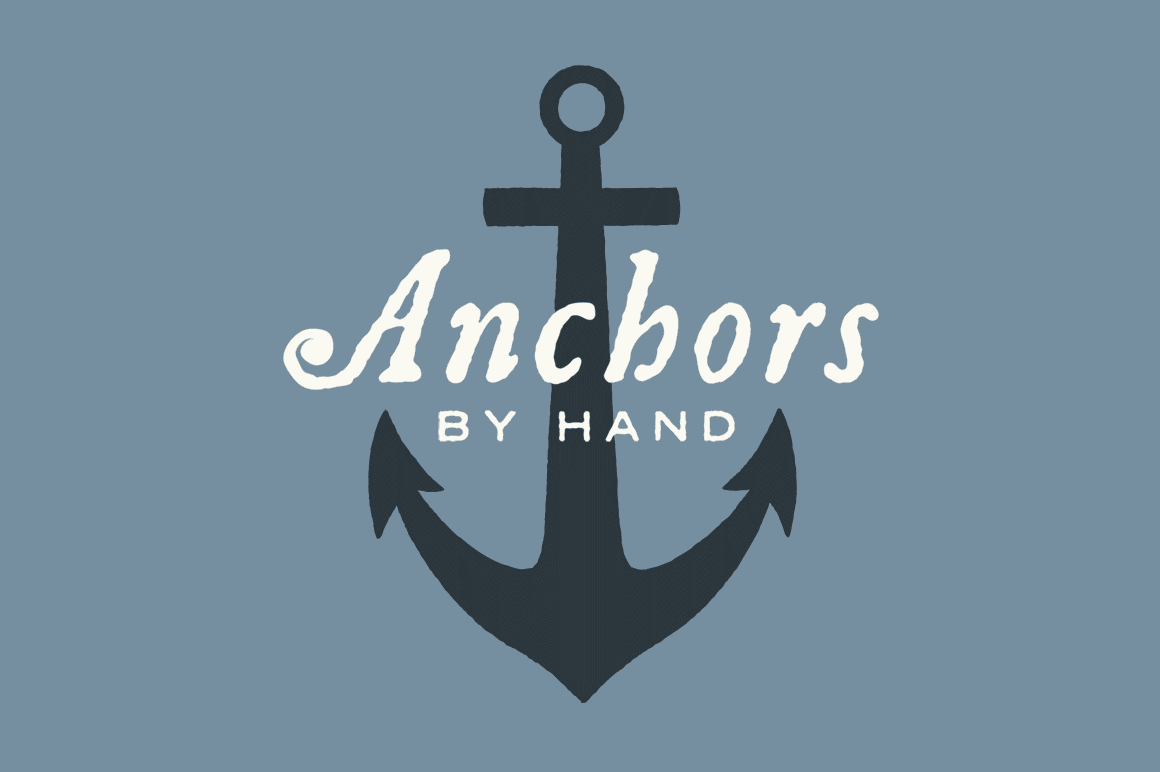 Hand Illustrated Anchors and Rope
