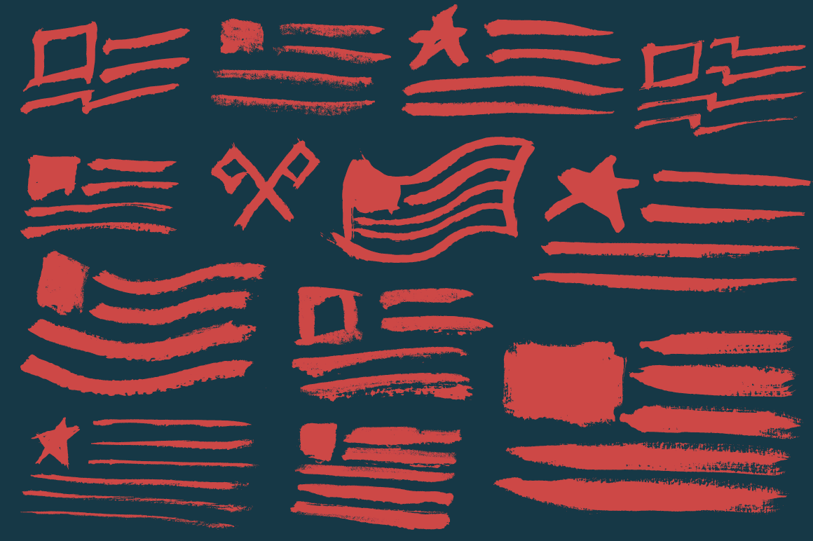 Hand painted American flags
